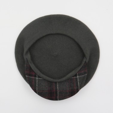 Béret Casquette Tartan Gris