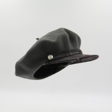 Béret Casquette Tartan Gris