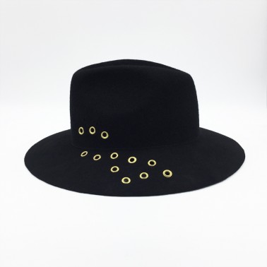 Black Indiana with Rivets kanopi the french hat since 1904