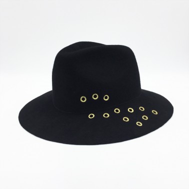 Black Indiana with Rivets kanopi the french hat since 1904