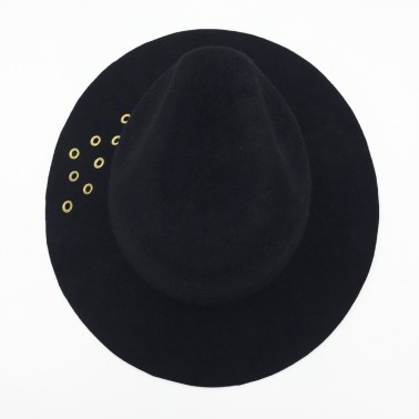 Black Indiana with Rivets kanopi the french hat since 1904