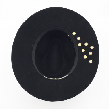 Black Indiana with Rivets kanopi the french hat since 1904